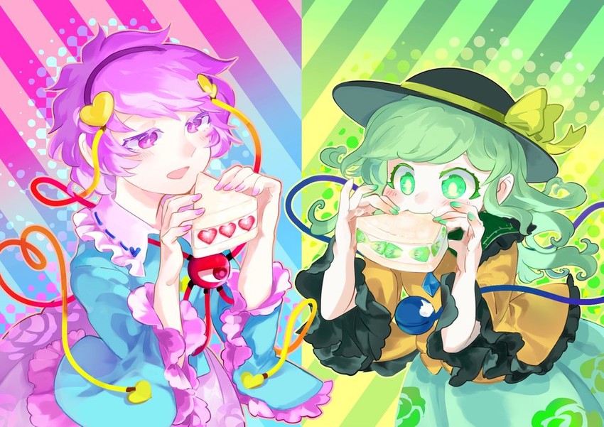 komeiji koishi and komeiji satori (touhou) drawn by chamaruk