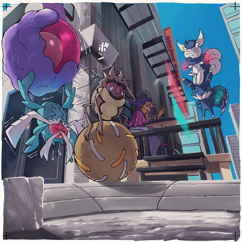 meowstic, olympia, rabsca, and rellor (pokemon and 1 more) drawn by how_long