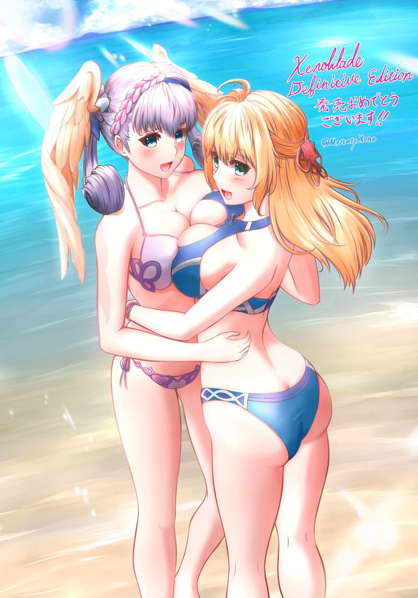 melia antiqua and fiora (xenoblade chronicles and 1 more) drawn by mercury_xeno
