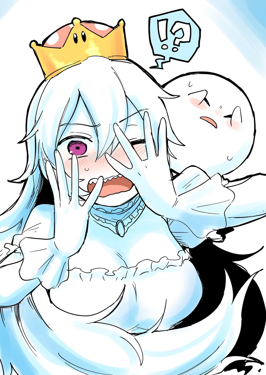 princess king boo and boo (mario and 2 more) drawn by shiromanta