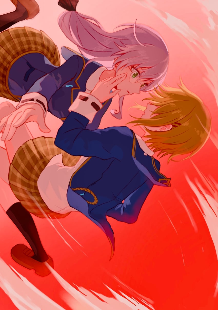 kayamori ruka and izumi yuki (heaven burns red) drawn by zazoyi1