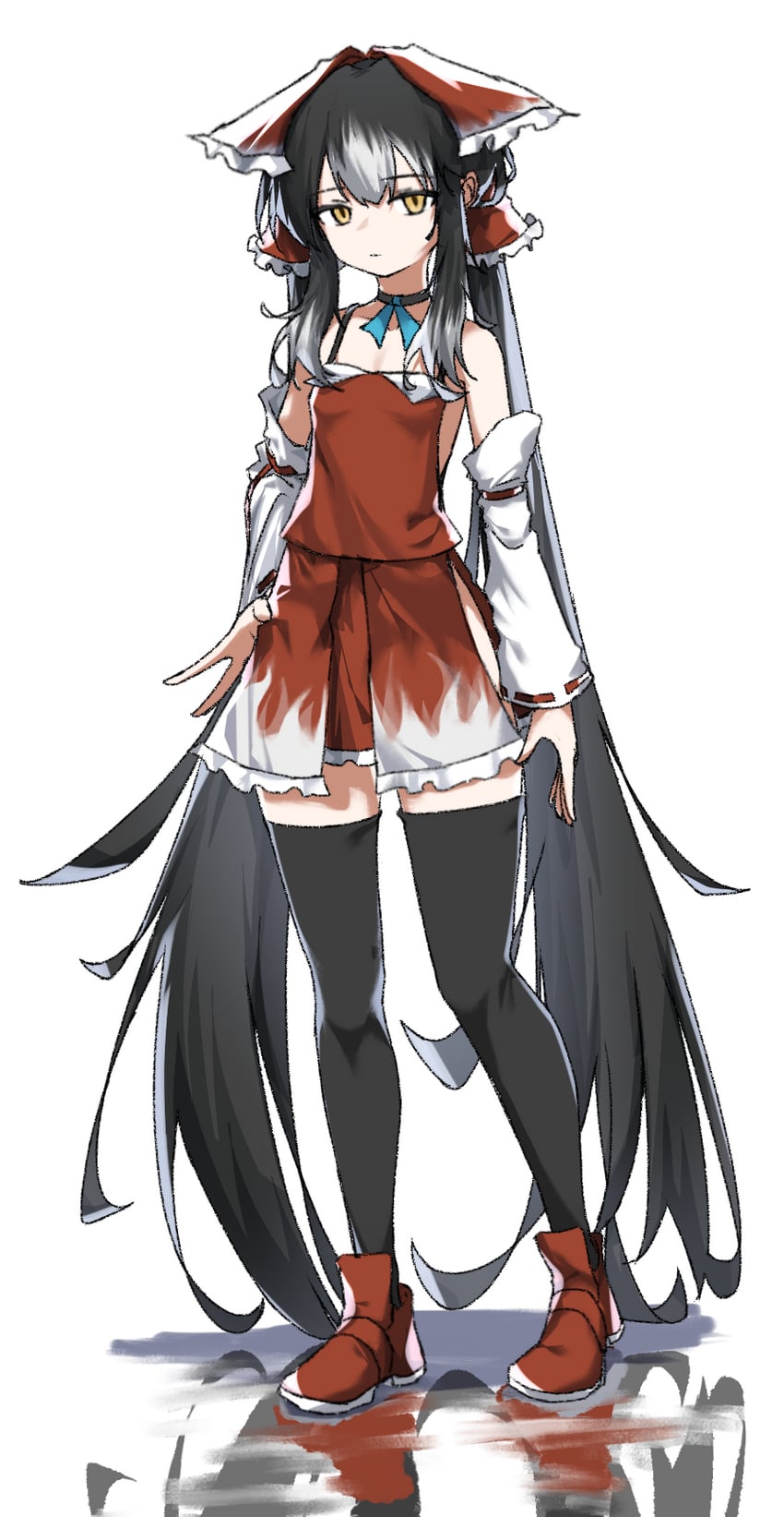 hakurei reimu and yuyusu (touhou and 1 more) drawn by traveler_hxy
