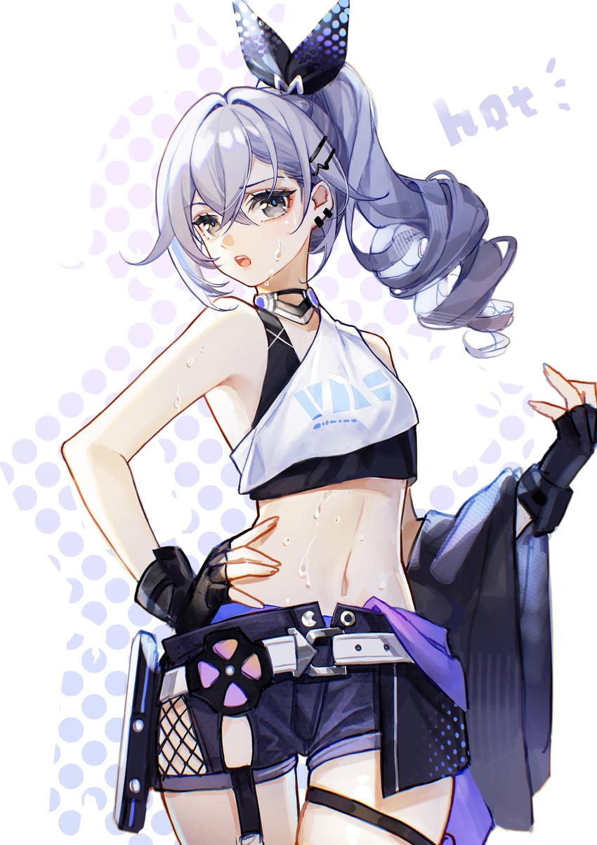 silver wolf (honkai and 1 more) drawn by mumian_doufu