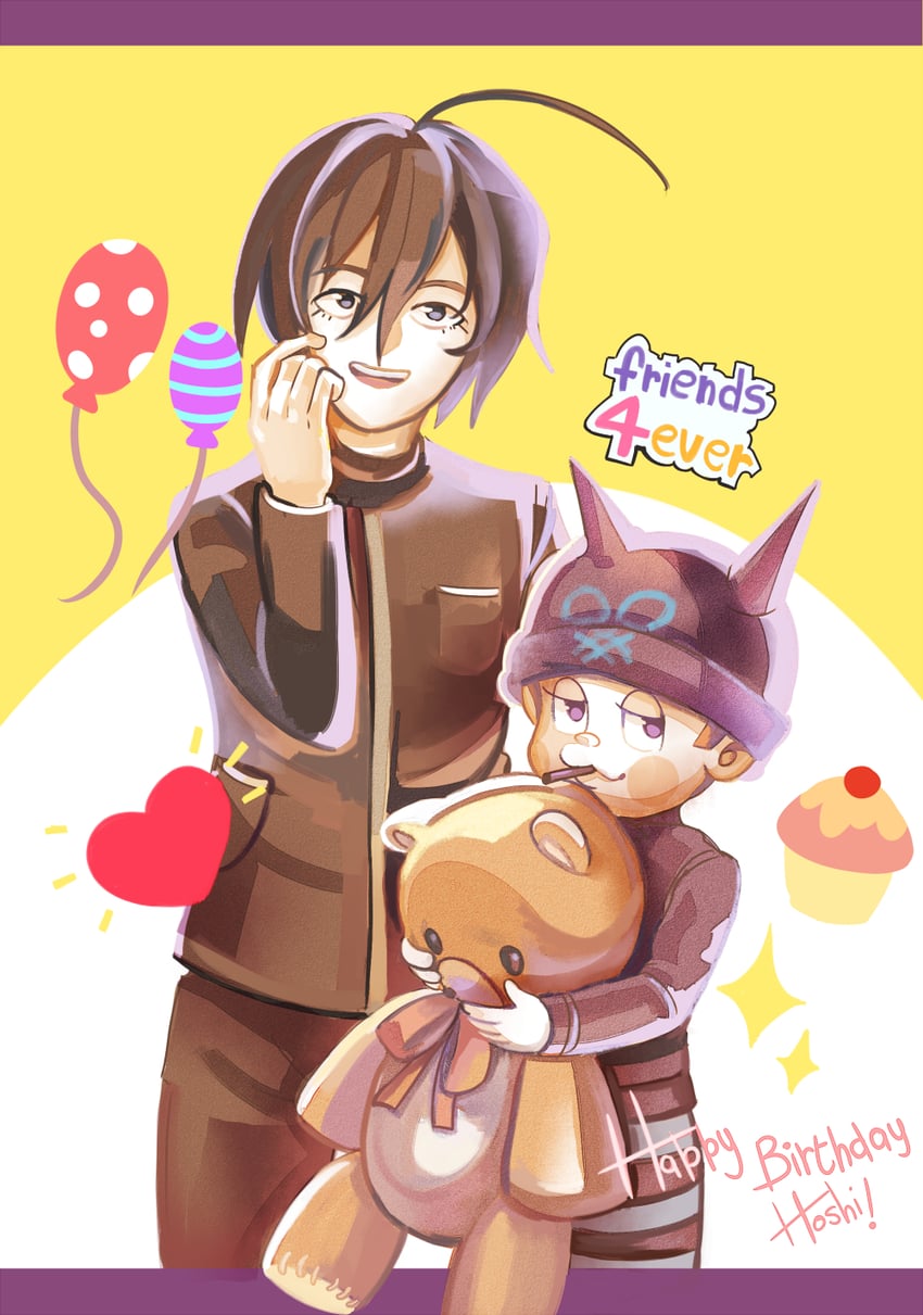 saihara shuichi and hoshi ryoma (danganronpa and 1 more) drawn by loiodg