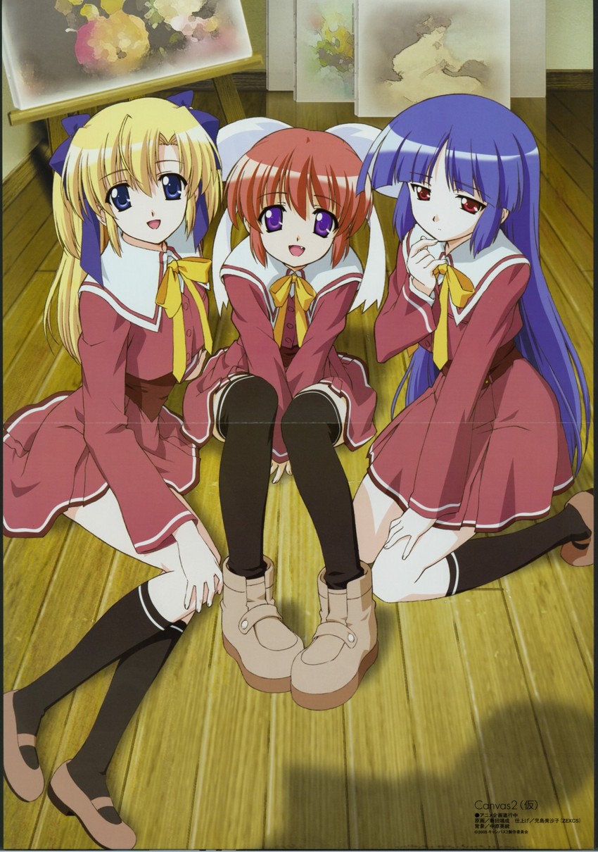housen elis, hagino kana, and misaki sumire (megami magazine and 2 more) drawn by nitta_yasunari