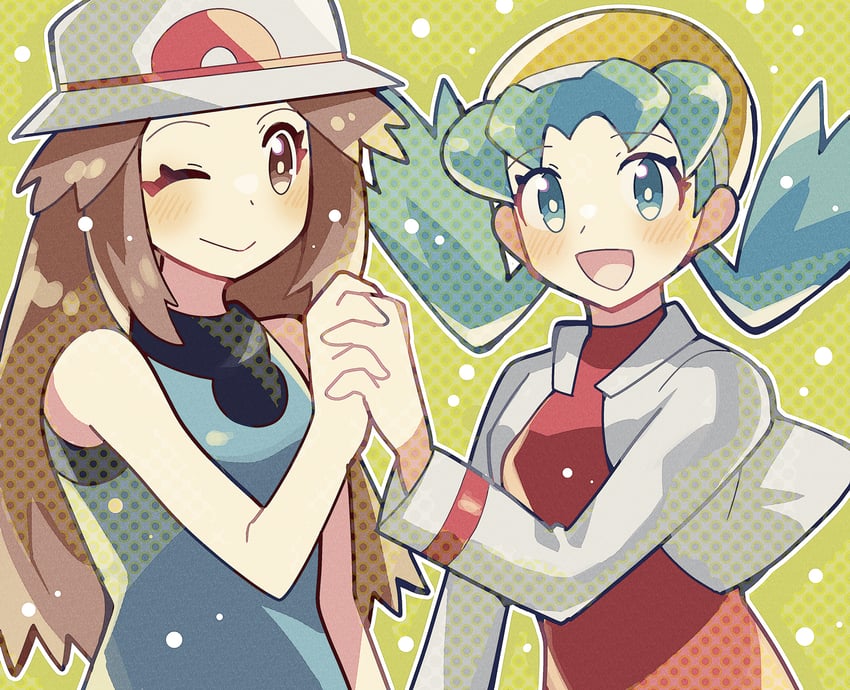 leaf and kris (pokemon and 2 more) drawn by anidler91