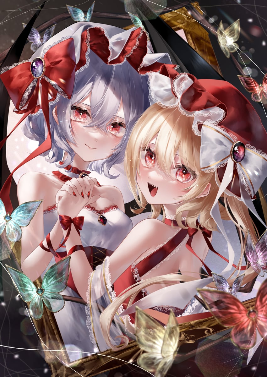remilia scarlet and flandre scarlet (touhou) drawn by yukia_(yukia_777)