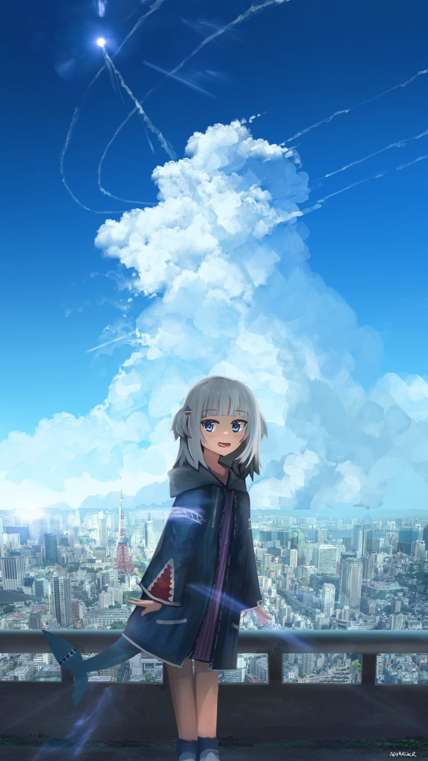 gawr gura (hololive and 2 more) drawn by advarcher