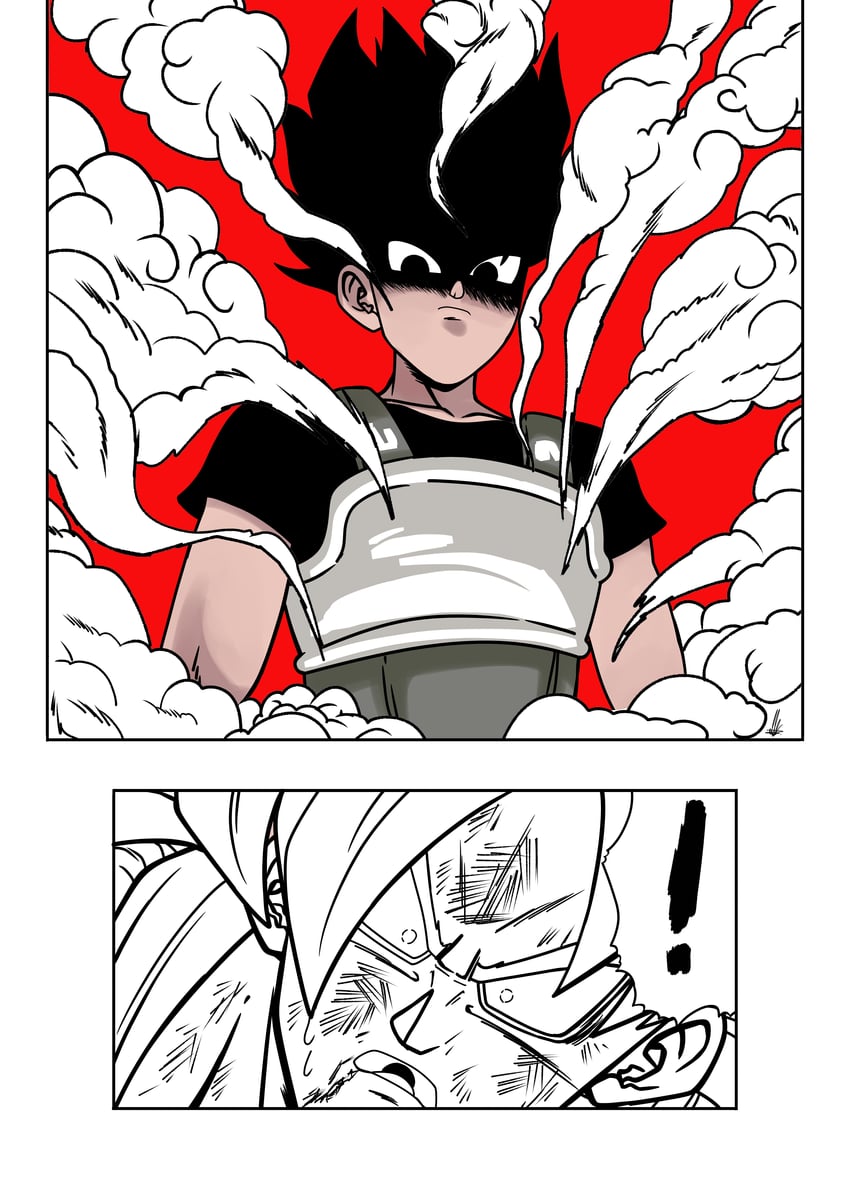 gogeta and cabba (dragon ball and 2 more) drawn by un_koshin1402