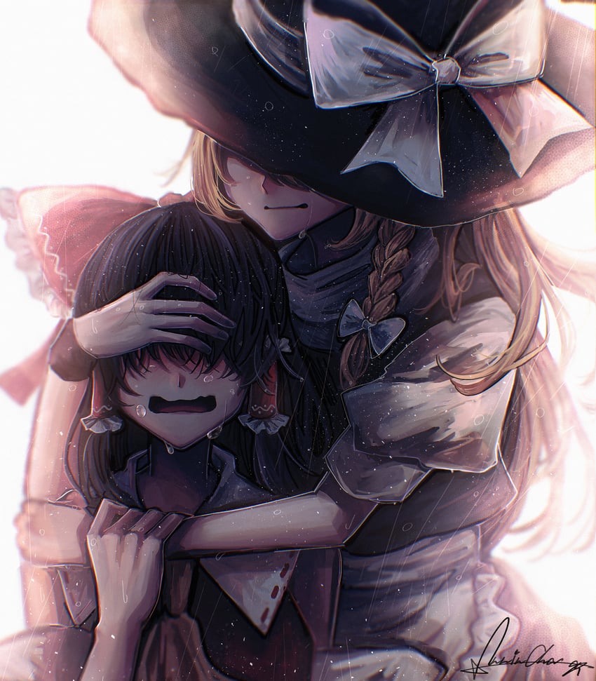 hakurei reimu and kirisame marisa (touhou) drawn by annin_cha