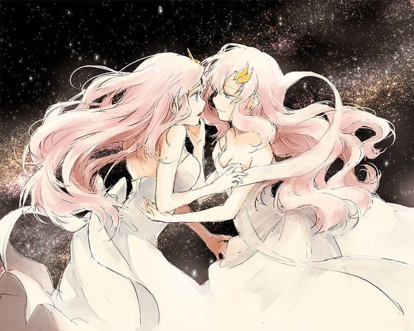 lacus clyne and meer campbell (gundam and 2 more) drawn by hoshi_akari