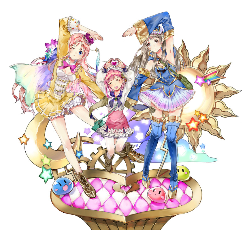 totooria helmold, rorolina frixell, merurulince rede arls, and puni (atelier and 3 more) drawn by mizukiyan