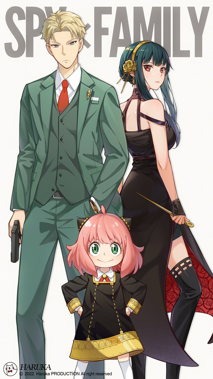 yor briar, anya, and twilight (spy x family) drawn by haruka_(nanjolno_haruka)