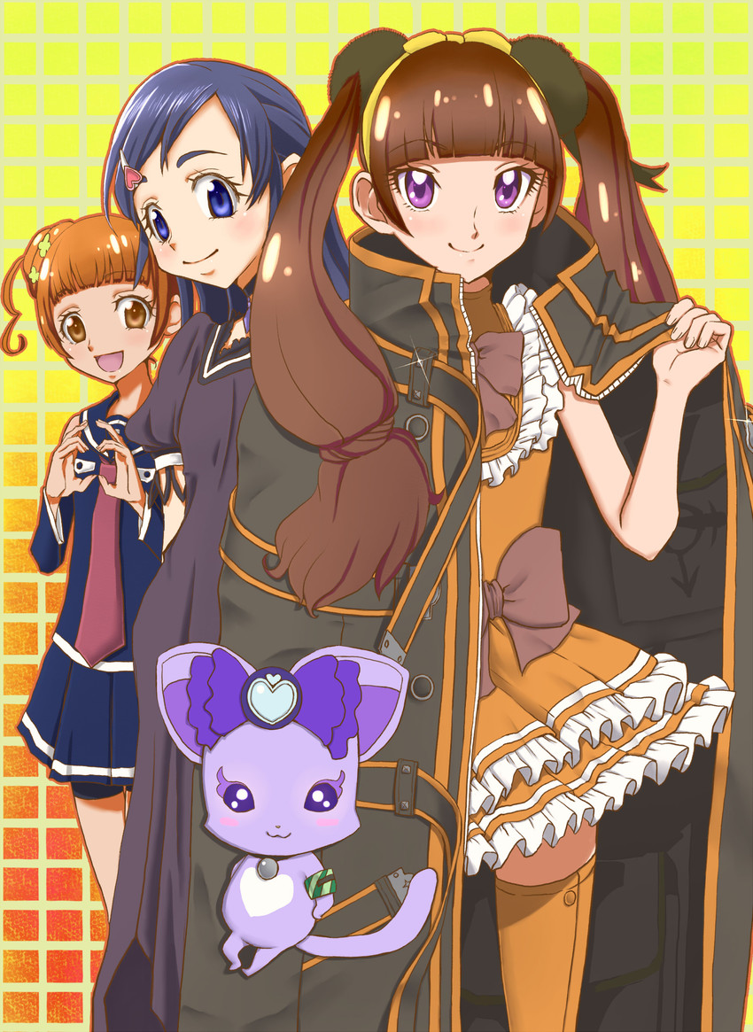 yukishiro honoka, amanogawa kirara, yotsuba alice, kongou, iona, and 6 more (kantai collection and 5 more) drawn by amawa_kazuhiro