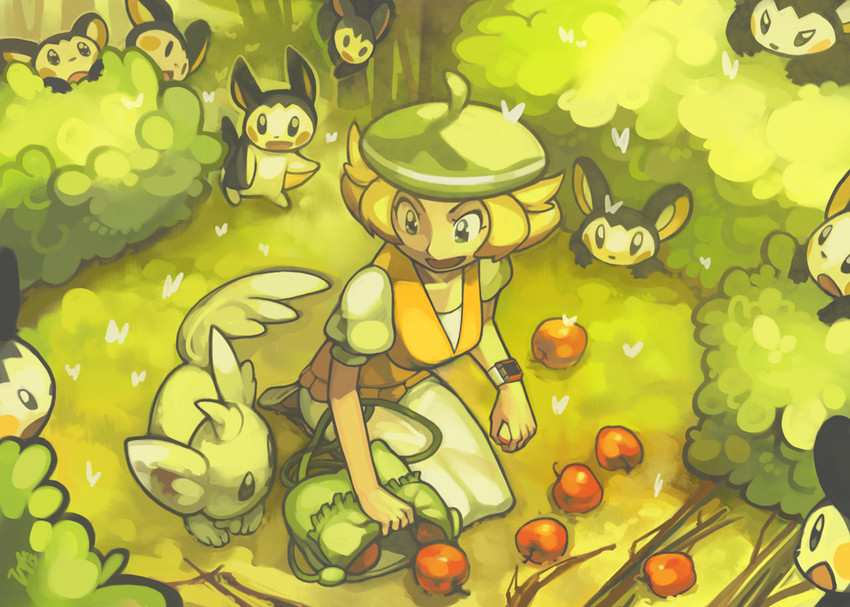 bianca, emolga, and minccino (pokemon and 1 more) drawn by woofycakes