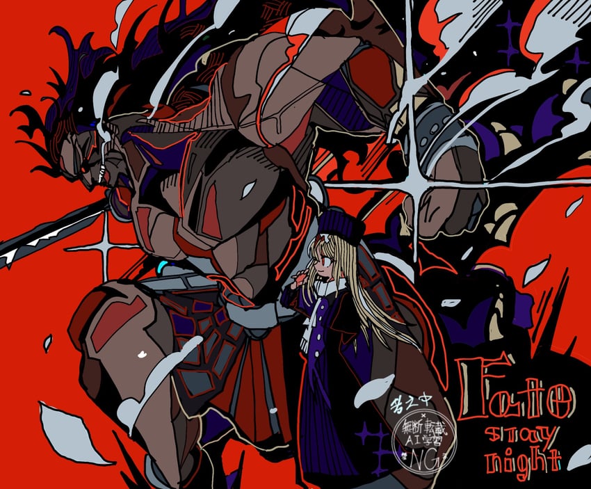 illyasviel von einzbern and heracles (fate and 1 more) drawn by ima_mo_nao_kangaechuu