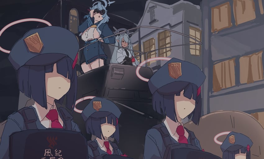 ako, iori, prefect team member, and gehenna student (blue archive and 2 more) drawn by clich51368861