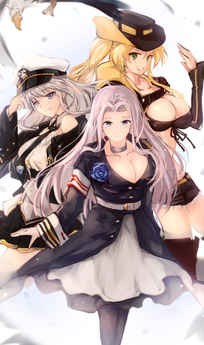 enterprise, grim, yorktown, and hornet (azur lane) drawn by shika_(shika0)
