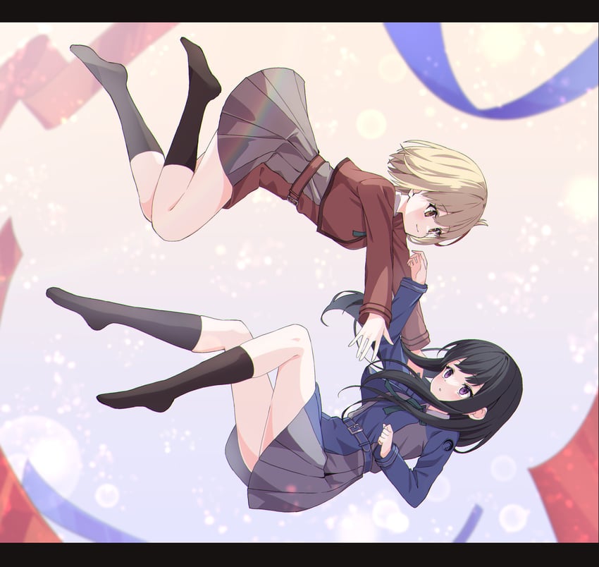 nishikigi chisato and inoue takina (lycoris recoil) drawn by tawai