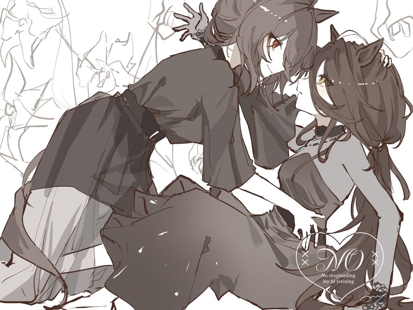 agnes tachyon and manhattan cafe (umamusume) drawn by 1_llill_i