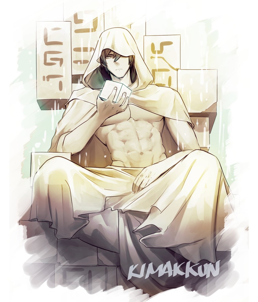 zhongli and statue of the seven (genshin impact) drawn by kimakkun