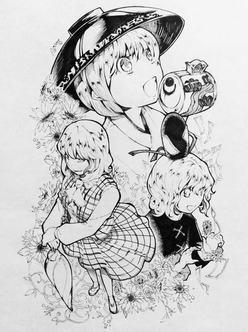 kazami yuuka, soga no tojiko, and sukuna shinmyoumaru (touhou) drawn by aozora_taf