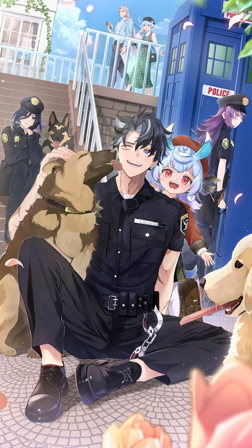 furina, neuvillette, clorinde, wriothesley, sigewinne, and 2 more (genshin impact) drawn by shiba_(tonari_no_shiba_inu)