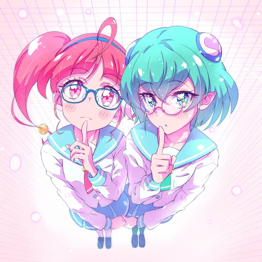 hagoromo lala and hoshina hikaru (precure and 1 more) drawn by kyoutsuugengo