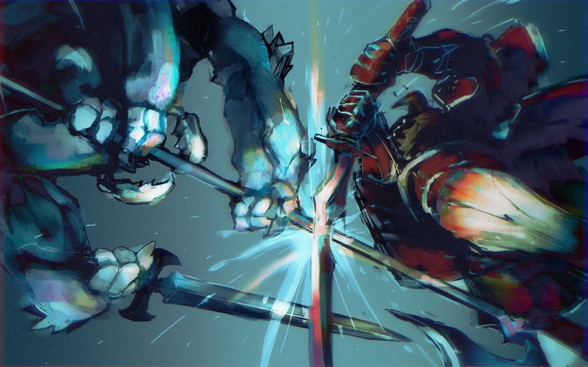 cocytus and warrior takemikazuchi (overlord) drawn by horocca