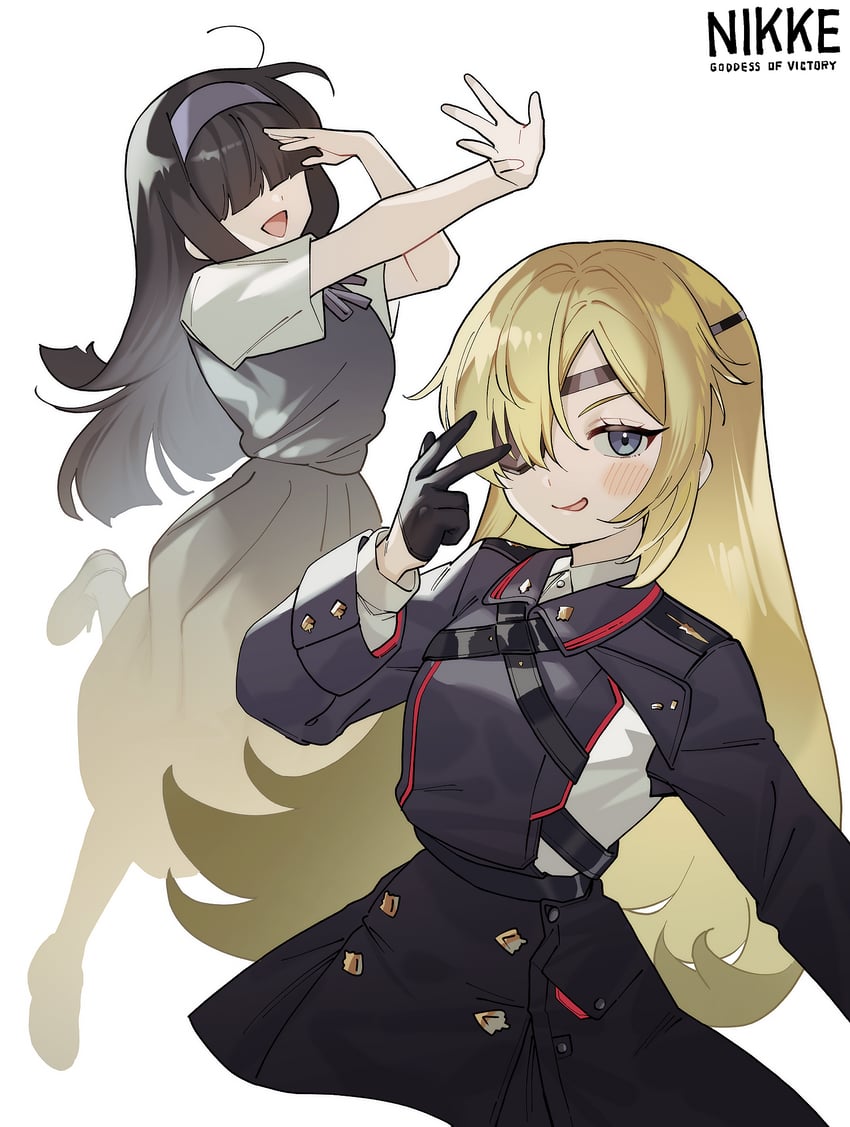 guillotine and chloe (goddess of victory: nikke) drawn by machishita_atake