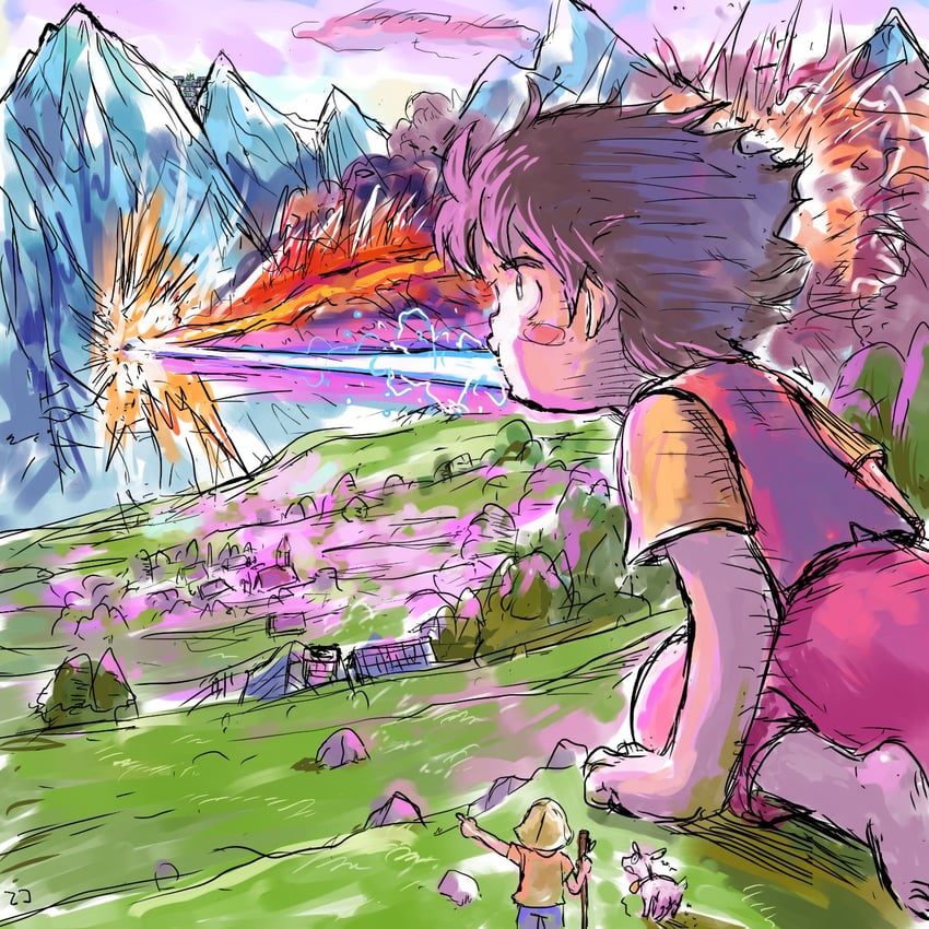 heidi, yuki, and peter (alps no shoujo heidi) drawn by tetsunya