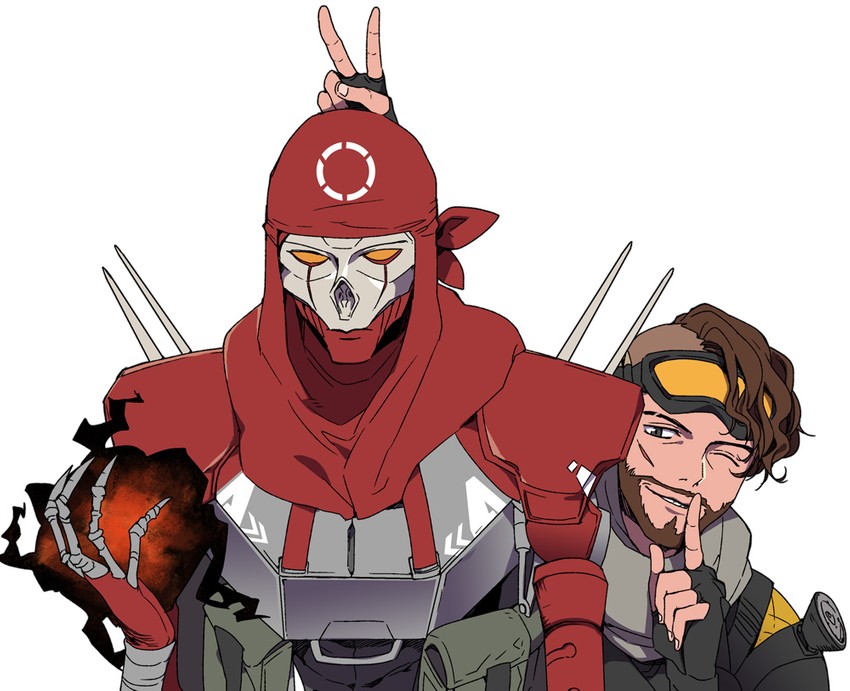 mirage, revenant, and classic revenant (apex legends) drawn by mizu_cx