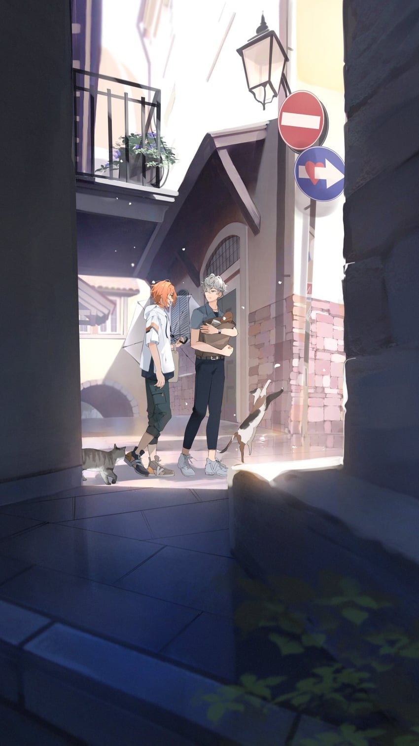 tsukinaga leo and sena izumi (ensemble stars!) drawn by kabi_haetenai