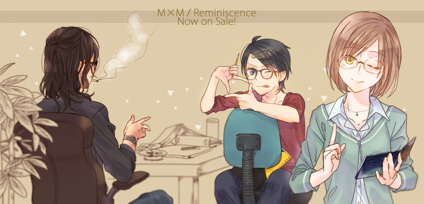 manabe shunichi, ogawa reiko, and sugita yasuo (x series) drawn by amattle