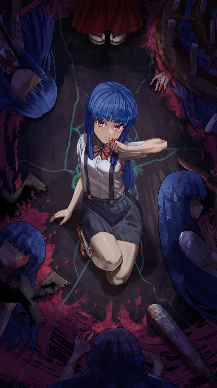 furude rika (higurashi no naku koro ni) drawn by silvertsuki
