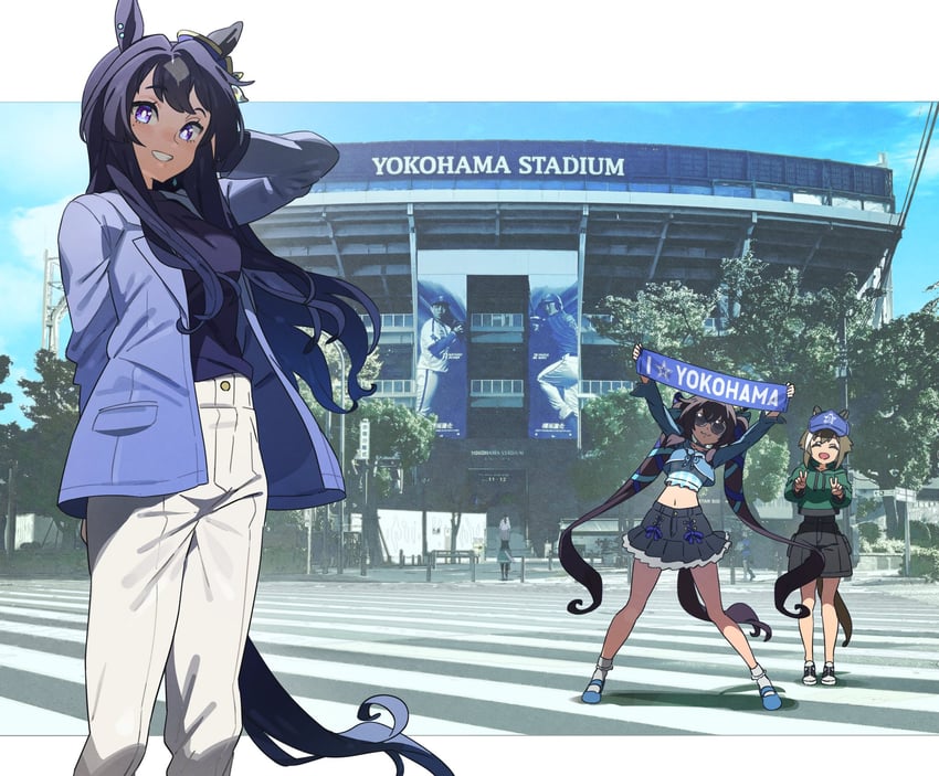 cheval grand, verxina, and vivlos (umamusume) drawn by nishiki_kazue