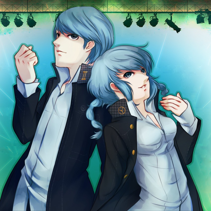 narukami yu (persona and 1 more) drawn by nouzu