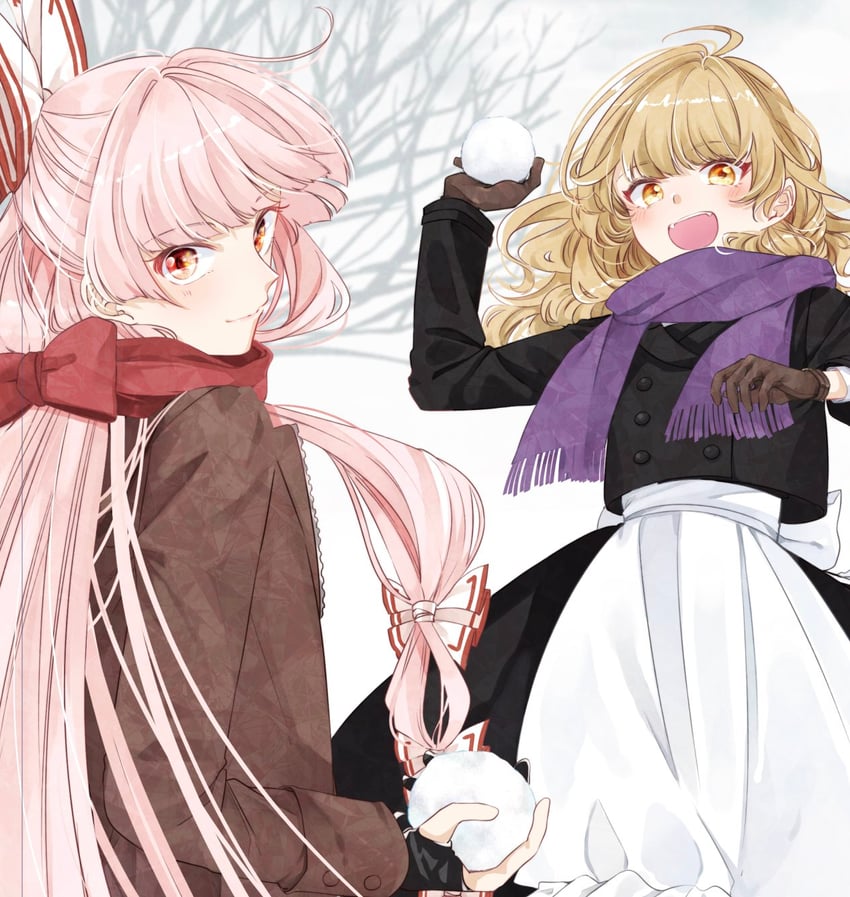 kirisame marisa and fujiwara no mokou (touhou) drawn by souta_(karasu_no_ouchi)