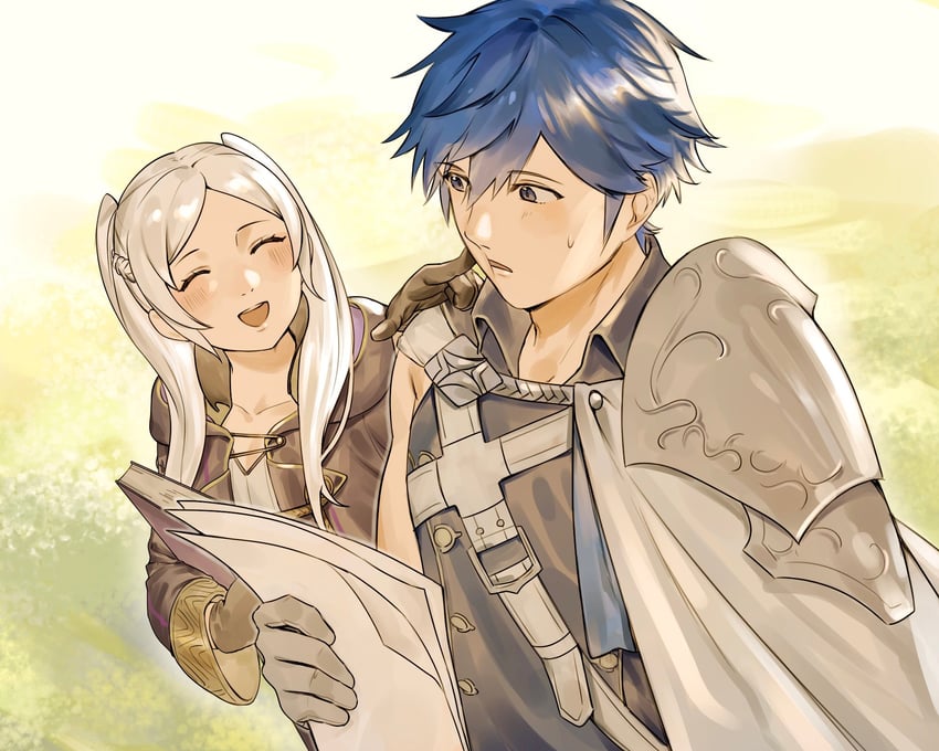 female robin and chrom (fire emblem and 1 more) drawn by abinosu0903