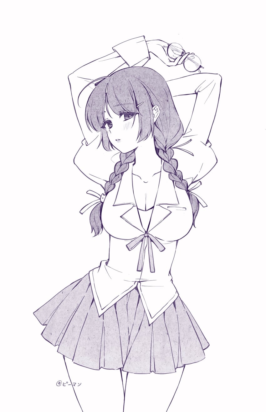 hanekawa tsubasa (monogatari and 1 more) drawn by piiman_(yozx15)