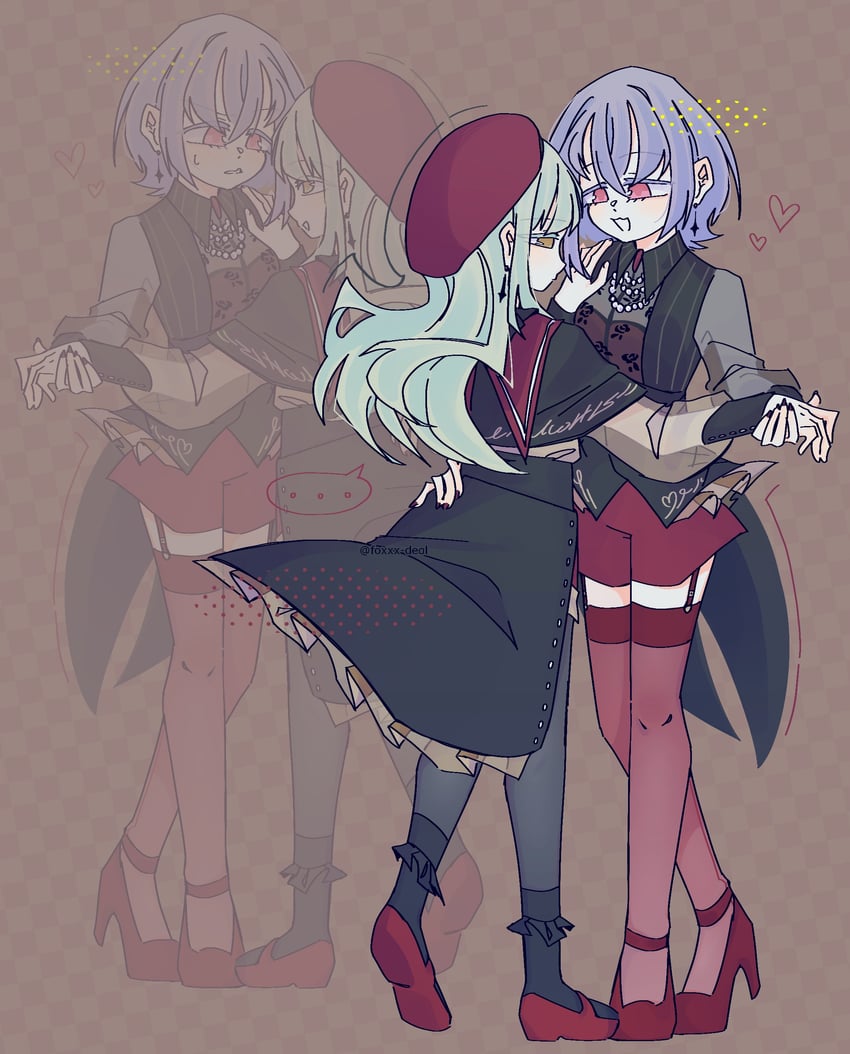 wakaba mutsumi, mortis, yuutenji nyamu, and amoris (bang dream! and 1 more) drawn by foxxx-deal