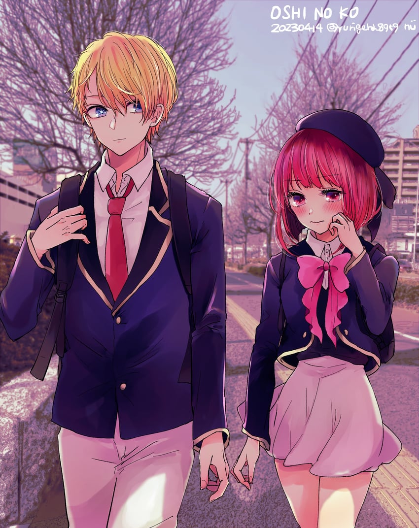arima kana and hoshino aquamarine (oshi no ko) drawn by yurigera_8959