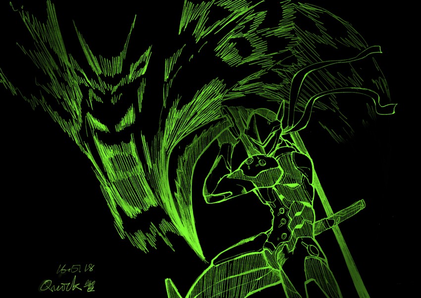 genji (overwatch and 1 more) drawn by quick_(quickzhi)