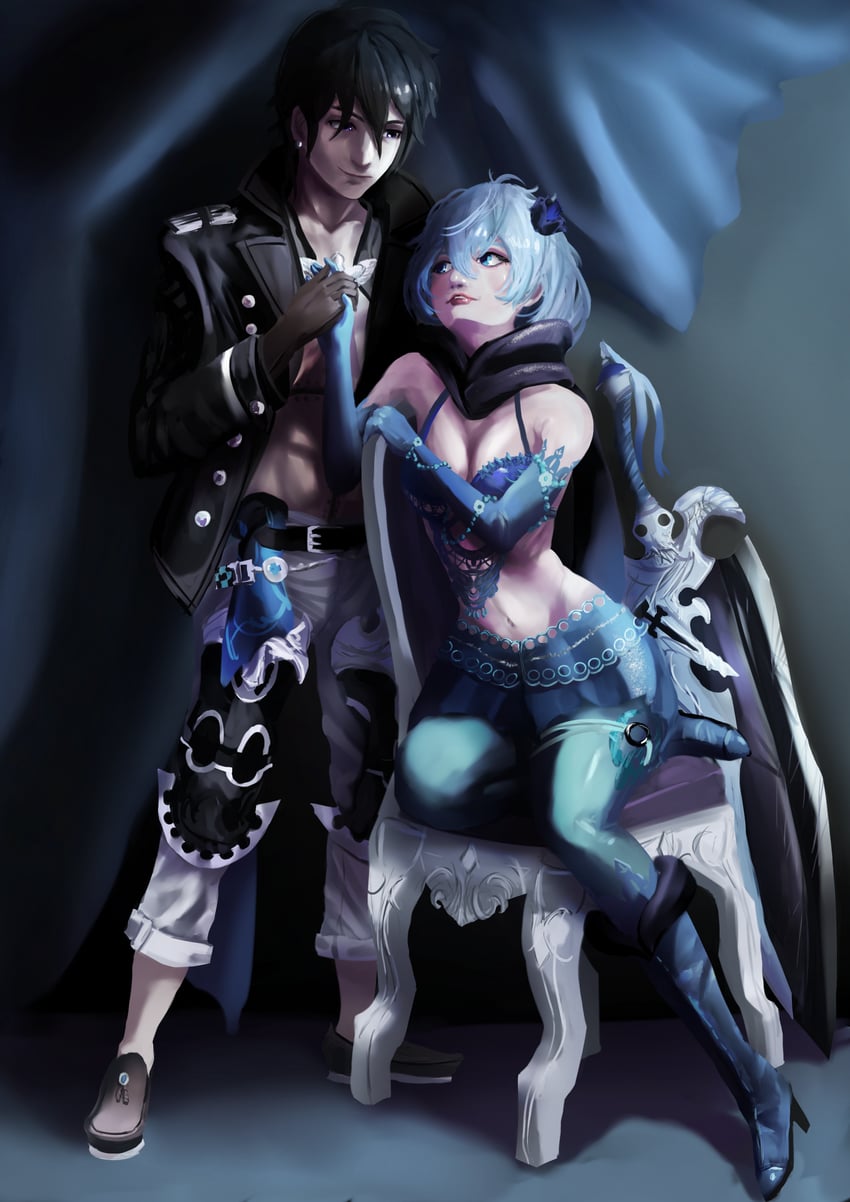 two and cent (drag-on dragoon and 1 more) drawn by neverlucki