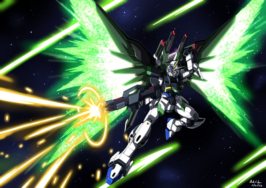 destiny impulse gundam (gundam and 3 more) drawn by innovator123