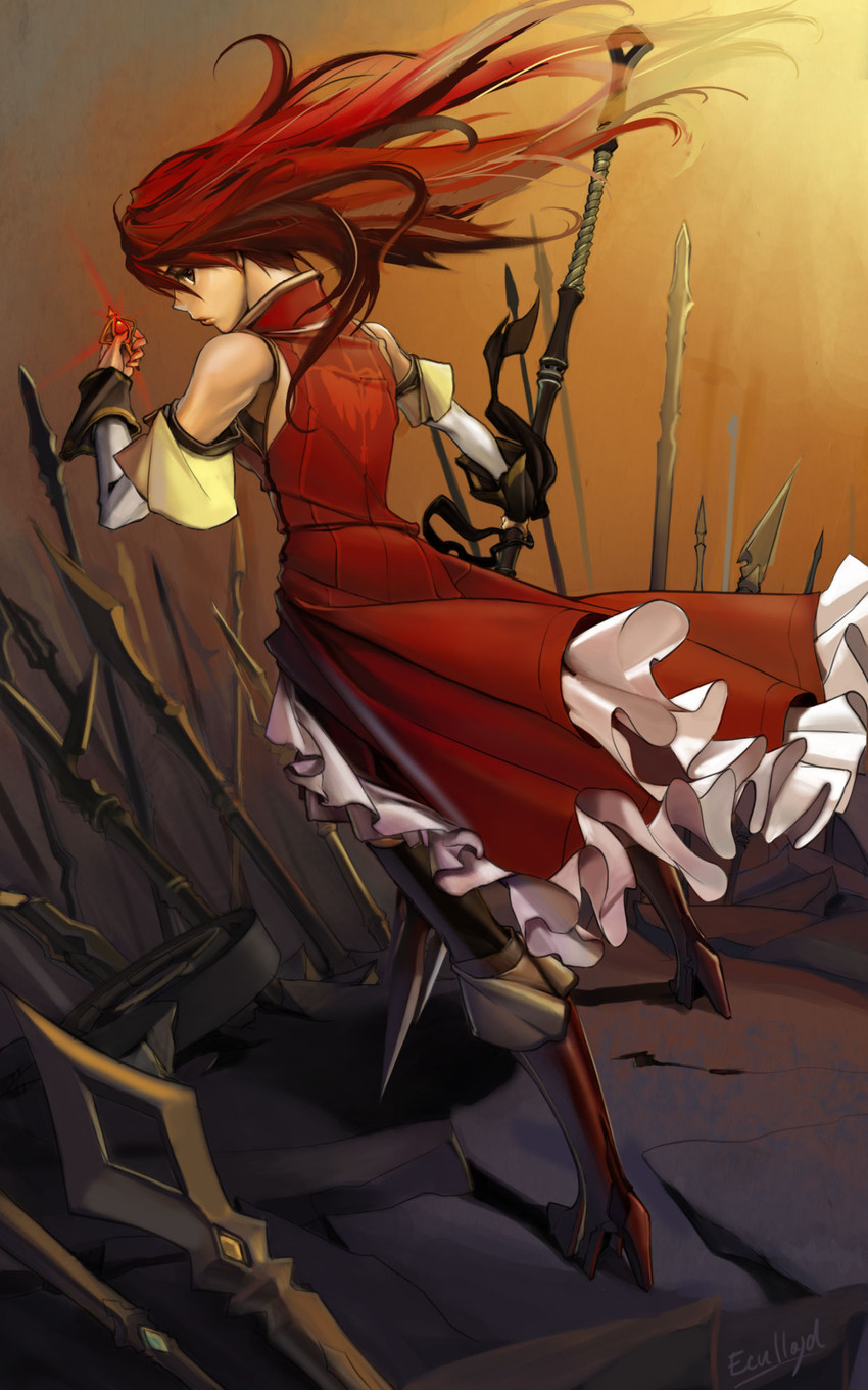 sakura kyoko (mahou shoujo madoka magica) drawn by disc_koala