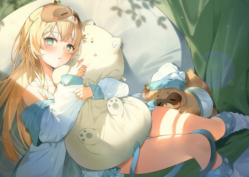 kazama iroha and pokobee (hololive) drawn by hana_mori