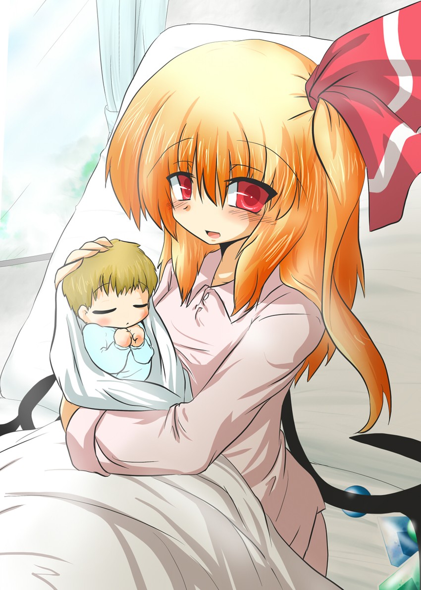 flandre scarlet, flan-maman, and mikoto freesia scarlet (original and 1 more) drawn by goma_(gomasamune)