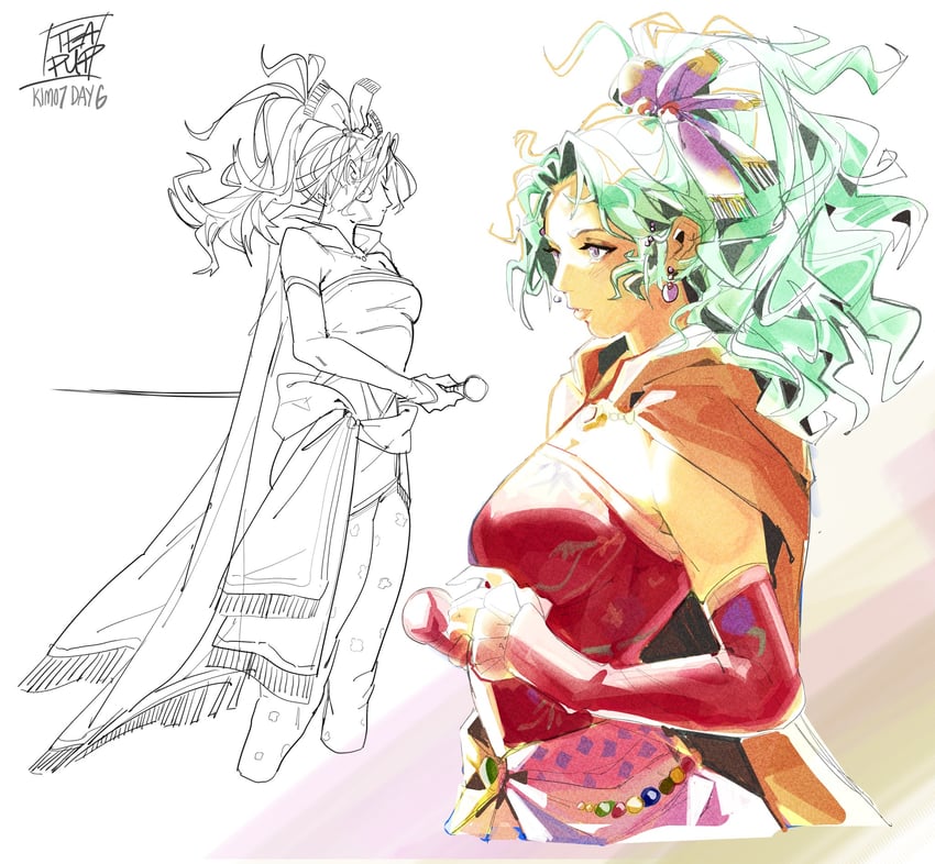 terra branford (final fantasy and 1 more) drawn by teapuppp