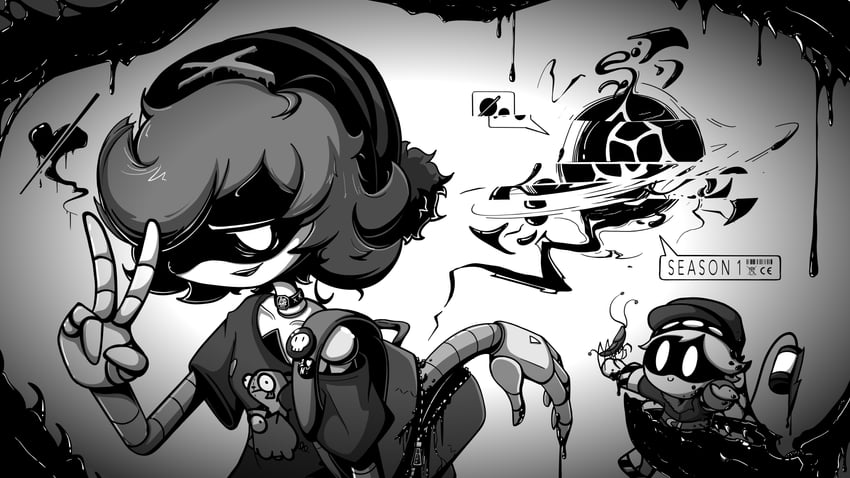 uzi, n, and gir (murder drones and 1 more) drawn by glitch_prod